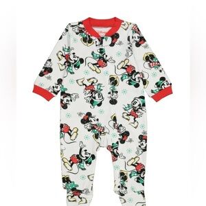 MICKEY MOUSE HOLIDAY  SLEEPER - WHITE SIZE 0-3 MONTHS (NEW WITH TAGS) A2